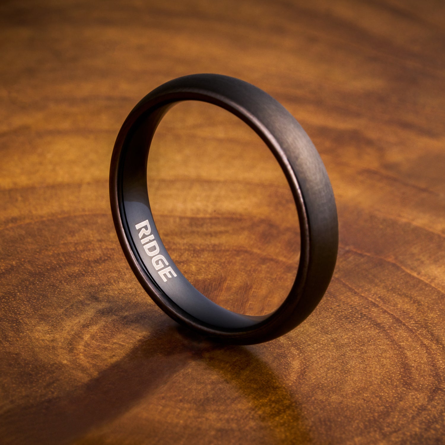 Ridge 4mm Rounded Ring Set - Gunmetal