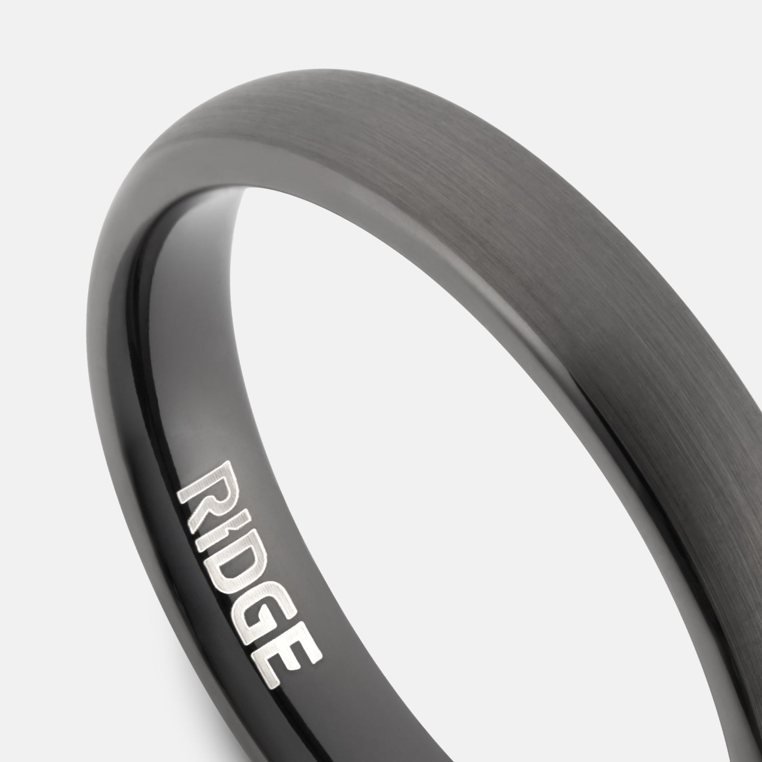 Ridge 4mm Rounded Ring Set - Gunmetal